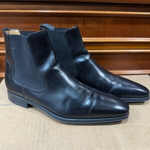 MAGNANNI Black Chelsea Boots Men's Size 7.5 M Leather Good Condition